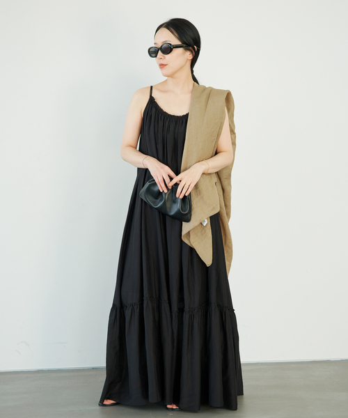 plage(プラージュ)の「cotton/silk summer ワンピース(ワンピース・レディース・ブラック・38/36)」の6枚目の写真