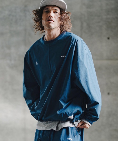 GLIMCLAP(グリムクラップ)の「mlt5755-Ripstop & Stretch Nylon Crew ロングスリーブプルオーバー(211-003-gla-cg)(Tシャツ/カットソー・メンズ・ブルー/ブラック・M/L/S)」の3枚目の写真