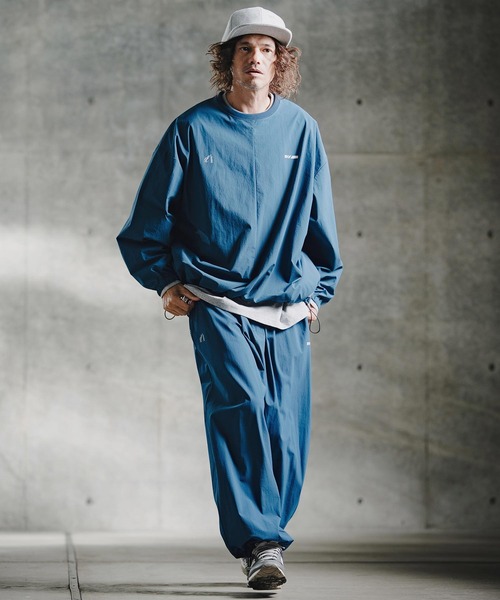 GLIMCLAP(グリムクラップ)の「mlt5755-Ripstop & Stretch Nylon Crew ロングスリーブプルオーバー(211-003-gla-cg)(Tシャツ/カットソー・メンズ・ブルー/ブラック・M/L/S)」の9枚目の写真