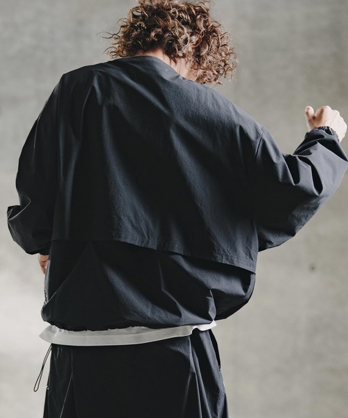 GLIMCLAP(グリムクラップ)の「mlt5755-Ripstop & Stretch Nylon Crew ロングスリーブプルオーバー(211-003-gla-cg)(Tシャツ/カットソー・メンズ・ブルー/ブラック・M/L/S)」の11枚目の写真
