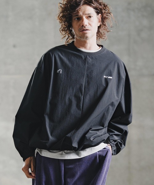 GLIMCLAP(グリムクラップ)の「mlt5755-Ripstop & Stretch Nylon Crew ロングスリーブプルオーバー(211-003-gla-cg)(Tシャツ/カットソー・メンズ・ブルー/ブラック・M/L/S)」の12枚目の写真