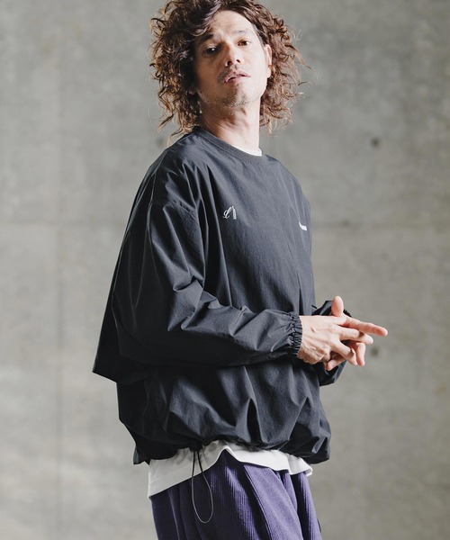 GLIMCLAP(グリムクラップ)の「mlt5755-Ripstop & Stretch Nylon Crew ロングスリーブプルオーバー(211-003-gla-cg)(Tシャツ/カットソー・メンズ・ブルー/ブラック・M/L/S)」の13枚目の写真