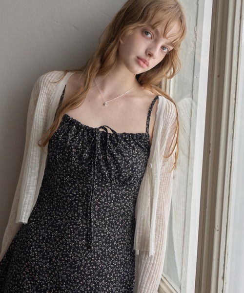 Birthday room（バースデイルーム）の「小花柄ミニワンピース/Small floral print mini dress（ワンピース・レディース・ブラック・FREE）」の2枚目の写真