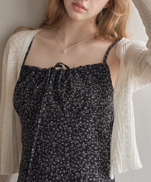 Birthday room（バースデイルーム）の「小花柄ミニワンピース/Small floral print mini dress（ワンピース・レディース・ブラック・FREE）」の6枚目の写真