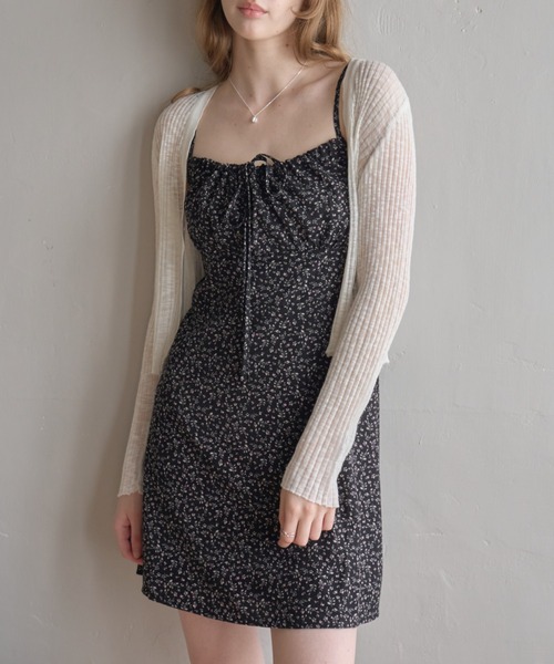 Birthday room（バースデイルーム）の「小花柄ミニワンピース/Small floral print mini dress（ワンピース・レディース・ブラック・FREE）」の9枚目の写真