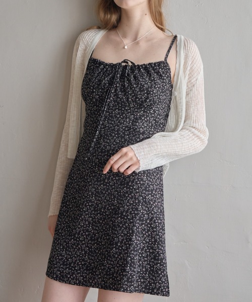 Birthday room（バースデイルーム）の「小花柄ミニワンピース/Small floral print mini dress（ワンピース・レディース・ブラック・FREE）」の11枚目の写真