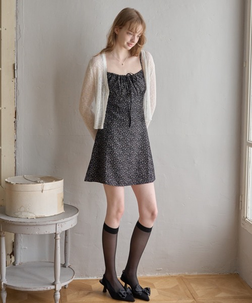 Birthday room（バースデイルーム）の「小花柄ミニワンピース/Small floral print mini dress（ワンピース・レディース・ブラック・FREE）」の12枚目の写真