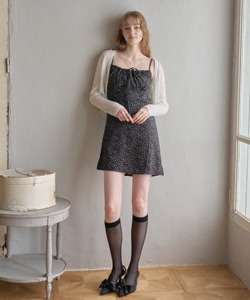 Birthday room（バースデイルーム）の「小花柄ミニワンピース/Small floral print mini dress（ワンピース・レディース・ブラック・FREE）」の13枚目の写真