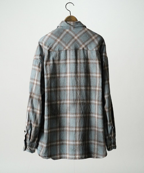 EGO TRIPPING(エゴトリッピング)の「ms6587-HAZE FLANNEL SHIRTS dirty フランネルシャツ(616751)(シャツ/ブラウス・メンズ・サックスブルー系/ピンク系その他/チャコールグレー・46/48)」の15枚目の写真