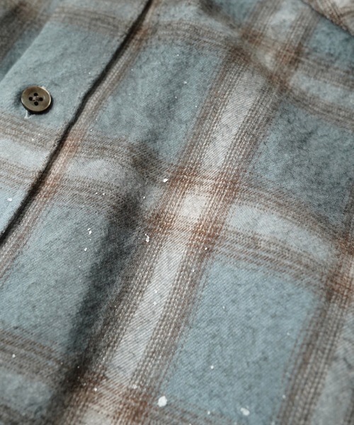 EGO TRIPPING(エゴトリッピング)の「ms6587-HAZE FLANNEL SHIRTS dirty フランネルシャツ(616751)(シャツ/ブラウス・メンズ・サックスブルー系/ピンク系その他/チャコールグレー・46/48)」の7枚目の写真