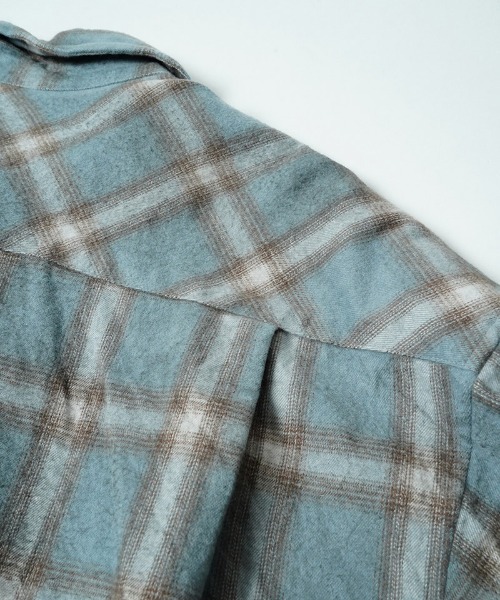 EGO TRIPPING(エゴトリッピング)の「ms6587-HAZE FLANNEL SHIRTS dirty フランネルシャツ(616751)(シャツ/ブラウス・メンズ・サックスブルー系/ピンク系その他/チャコールグレー・46/48)」の9枚目の写真