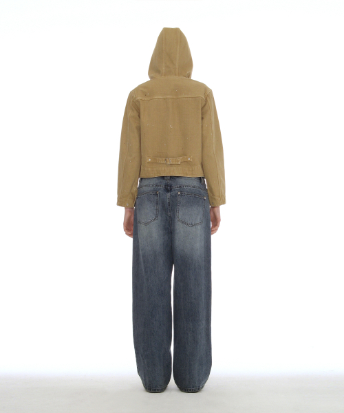 PARTIMENTO WOMEN(パルティメントウィメン)の「ウォッシュドフードパーカートラッカージャケット_ベージュ(デニムジャケット・レディース・その他・SMALL/MEDIUM)」の4枚目の写真