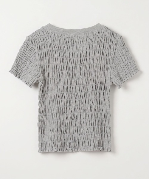 3.3 Field Trip (3.3フィールドトリップ)の「3.3 Field Trip/シンプルギャザーショートスリーブトップス(Tシャツ/カットソー・レディース・グレー/ピンク・FREE)」の15枚目の写真