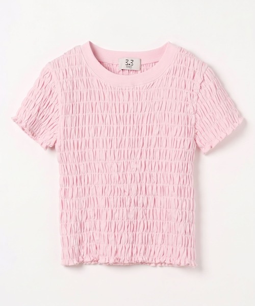 3.3 Field Trip (3.3フィールドトリップ)の「3.3 Field Trip/シンプルギャザーショートスリーブトップス(Tシャツ/カットソー・レディース・グレー/ピンク・FREE)」の21枚目の写真