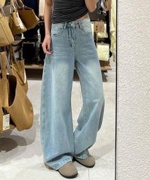 ヴィンテージウォッシュワイドデニムパンツ