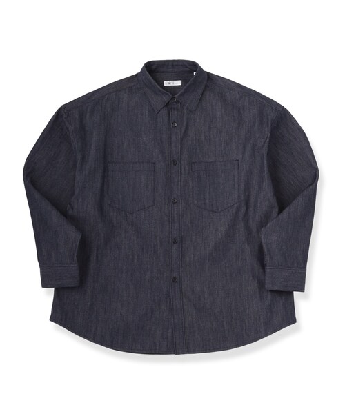 tk.TAKEO KIKUCHI(ティーケータケオキクチ)の「【色褪せしにくいデニム】Comfy Fadeless Denim Seriesデニムシャツ(シャツ/ブラウス・メンズ・ブラック/ネイビー・02/03)」の21枚目の写真