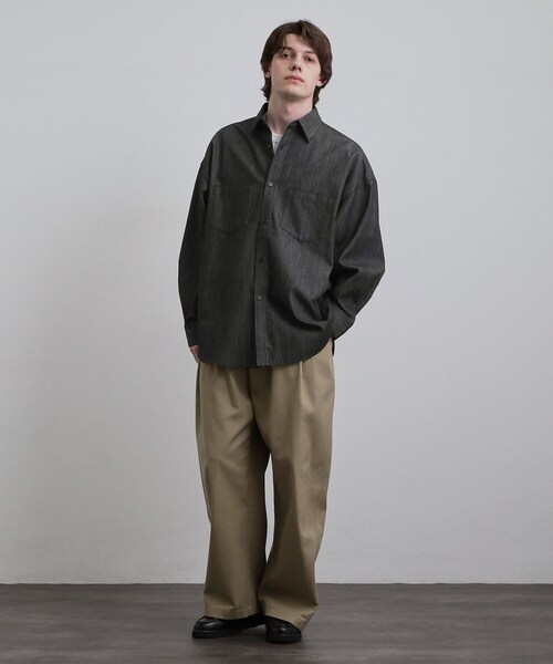 tk.TAKEO KIKUCHI(ティーケータケオキクチ)の「【色褪せしにくいデニム】Comfy Fadeless Denim Seriesデニムシャツ(シャツ/ブラウス・メンズ・ブラック/ネイビー・02/03)」の8枚目の写真