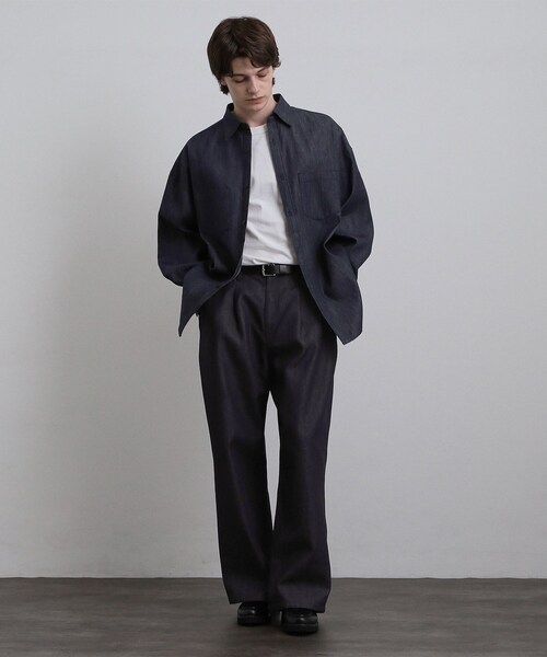 tk.TAKEO KIKUCHI(ティーケータケオキクチ)の「【色褪せしにくいデニム】Comfy Fadeless Denim Seriesデニムシャツ(シャツ/ブラウス・メンズ・ブラック/ネイビー・02/03)」の12枚目の写真