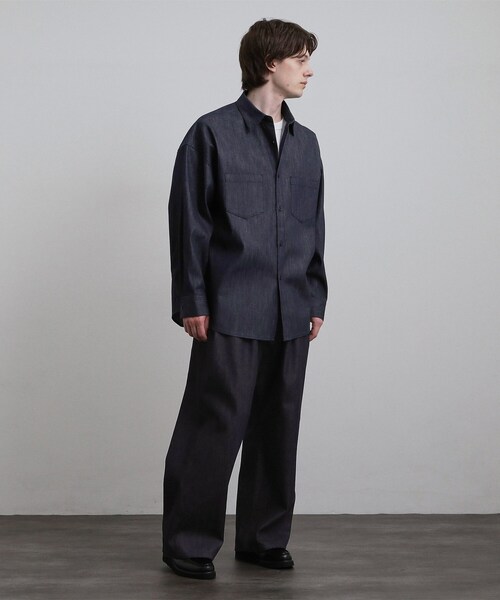 tk.TAKEO KIKUCHI(ティーケータケオキクチ)の「【色褪せしにくいデニム】Comfy Fadeless Denim Seriesデニムシャツ(シャツ/ブラウス・メンズ・ブラック/ネイビー・02/03)」の13枚目の写真
