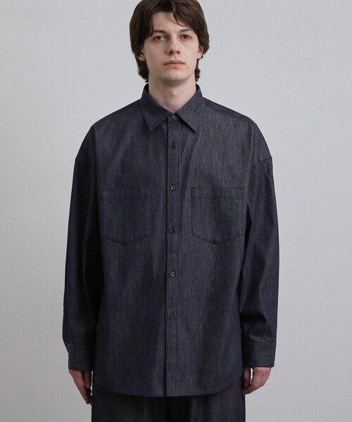 tk.TAKEO KIKUCHI(ティーケータケオキクチ)の「【色褪せしにくいデニム】Comfy Fadeless Denim Seriesデニムシャツ(シャツ/ブラウス・メンズ・ブラック/ネイビー・02/03)」の16枚目の写真