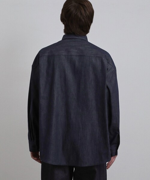 tk.TAKEO KIKUCHI(ティーケータケオキクチ)の「【色褪せしにくいデニム】Comfy Fadeless Denim Seriesデニムシャツ(シャツ/ブラウス・メンズ・ブラック/ネイビー・02/03)」の18枚目の写真