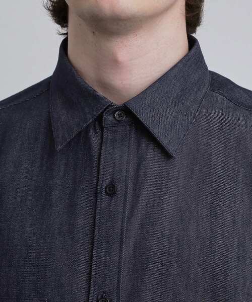 tk.TAKEO KIKUCHI(ティーケータケオキクチ)の「【色褪せしにくいデニム】Comfy Fadeless Denim Seriesデニムシャツ(シャツ/ブラウス・メンズ・ブラック/ネイビー・02/03)」の19枚目の写真