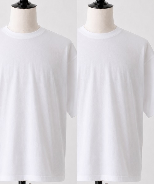 OXA(オグザ)の「【2パック】オーバーサイズ無地半袖Tシャツ SIDE23-145(Tシャツ/カットソー・メンズ・ホワイト×ブラック/ブラック/ホワイト・LARGE/MEDIUM/SMALL/X-LARGE)」の1枚目の写真