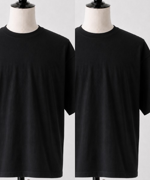 OXA(オグザ)の「【2パック】オーバーサイズ無地半袖Tシャツ SIDE23-145(Tシャツ/カットソー・メンズ・ホワイト×ブラック/ブラック/ホワイト・LARGE/MEDIUM/SMALL/X-LARGE)」の3枚目の写真