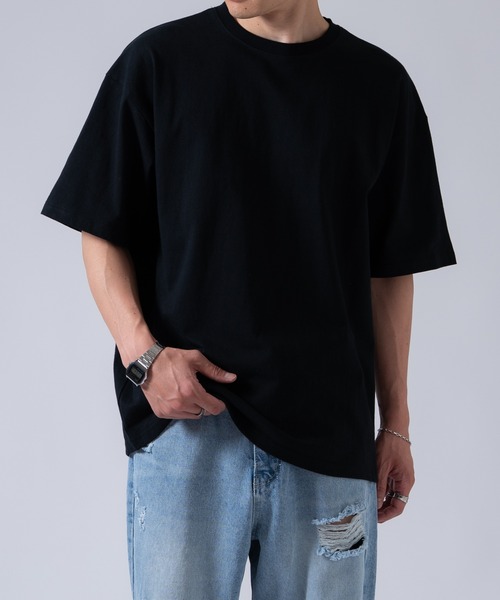 OXA(オグザ)の「【2パック】オーバーサイズ無地半袖Tシャツ SIDE23-145(Tシャツ/カットソー・メンズ・ホワイト×ブラック/ブラック/ホワイト・LARGE/MEDIUM/SMALL/X-LARGE)」の11枚目の写真