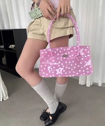ドット水玉柄ジェリーハンドバッグ
