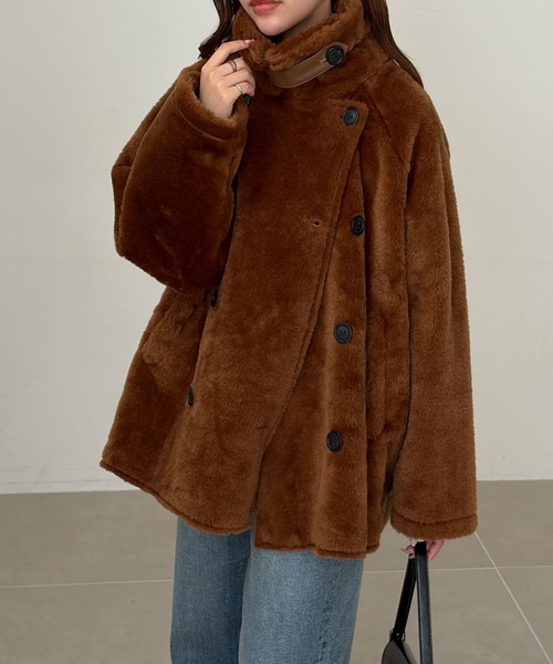 GeeRA(ジーラ)の「B3ボアブルゾン(ブルゾン・レディース・ブラウン/アイボリー・X-LARGE/LARGE/MEDIUM)」の2枚目の写真