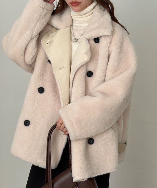 GeeRA(ジーラ)の「B3ボアブルゾン(ブルゾン・レディース・ブラウン/アイボリー・X-LARGE/LARGE/MEDIUM)」の5枚目の写真
