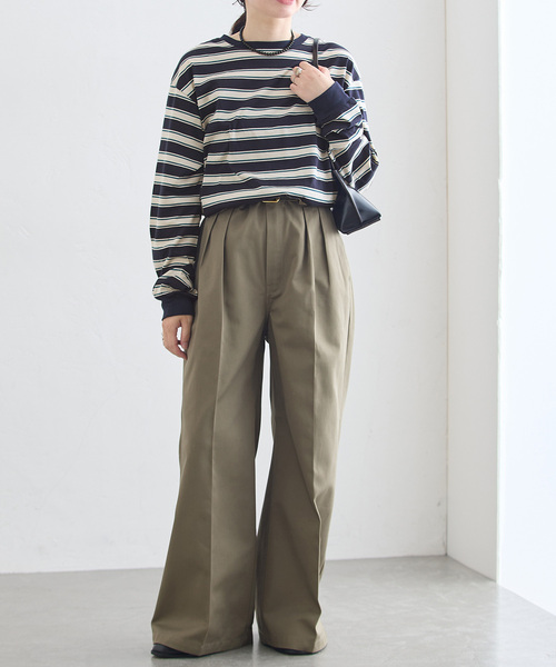 journal standard L'essage(ジャーナルスタンダードレサージュ)の「マルチボーダーロングスリーブプルオーバー(Tシャツ/カットソー・レディース・ブラウン/ネイビー・FREE)」の4枚目の写真