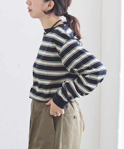 journal standard L'essage(ジャーナルスタンダードレサージュ)の「マルチボーダーロングスリーブプルオーバー(Tシャツ/カットソー・レディース・ブラウン/ネイビー・FREE)」の10枚目の写真