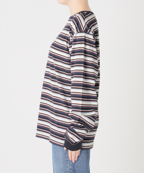 journal standard L'essage(ジャーナルスタンダードレサージュ)の「マルチボーダーロングスリーブプルオーバー(Tシャツ/カットソー・レディース・ブラウン/ネイビー・FREE)」の16枚目の写真