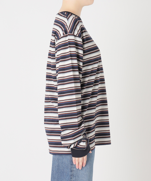 journal standard L'essage(ジャーナルスタンダードレサージュ)の「マルチボーダーロングスリーブプルオーバー(Tシャツ/カットソー・レディース・ブラウン/ネイビー・FREE)」の18枚目の写真