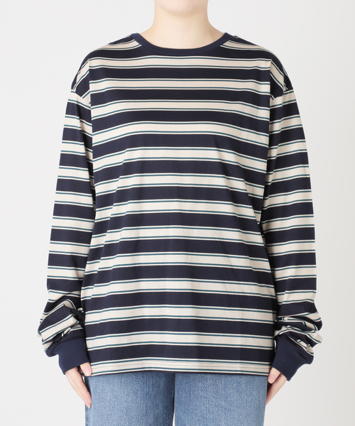 journal standard L'essage(ジャーナルスタンダードレサージュ)の「マルチボーダーロングスリーブプルオーバー(Tシャツ/カットソー・レディース・ブラウン/ネイビー・FREE)」の22枚目の写真