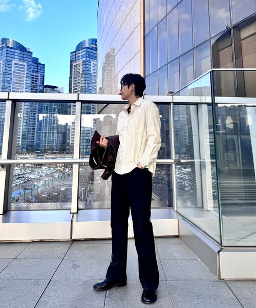 TY(ティワイ)の「OP ライトストライプシャツ, アイボリーブラウン(シャツ/ブラウス・メンズ・ブラウン系その他・MEDIUM/LARGE/X-LARGE)」の8枚目の写真