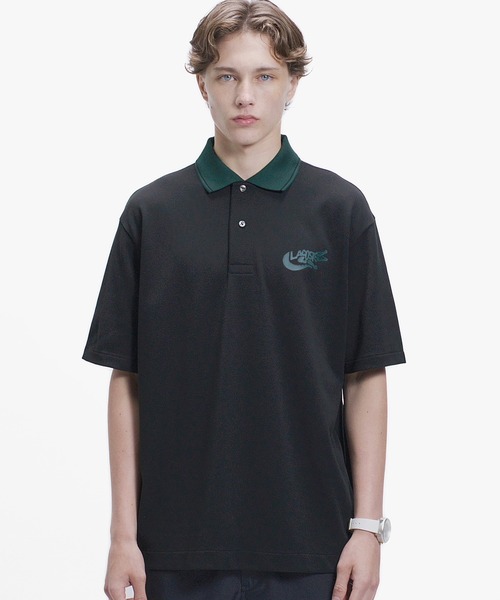 ワニロゴグラフィックボーダーポロシャツ（ポロシャツ）｜LACOSTE