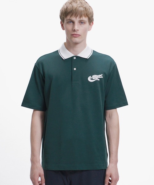 ワニロゴグラフィックボーダーポロシャツ（ポロシャツ）｜LACOSTE