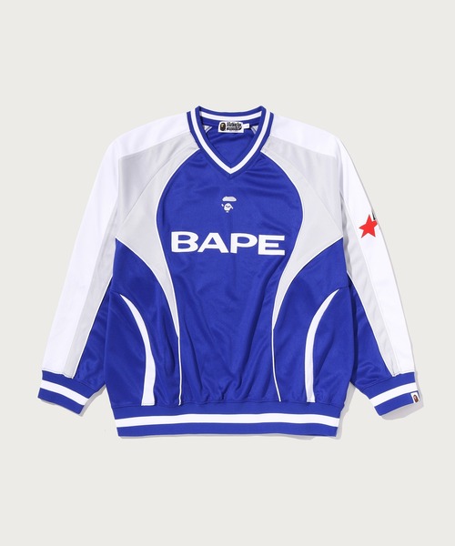 A BATHING APE(アベイシングエイプ)の「BAPE SOCCER LOGO WARM UP RELAXED FIT LS TEE(Tシャツ/カットソー・メンズ・ブルー/ブラック・SMALL/MEDIUM/LARGE/XX-LARGE/X-LARGE)」の2枚目の写真