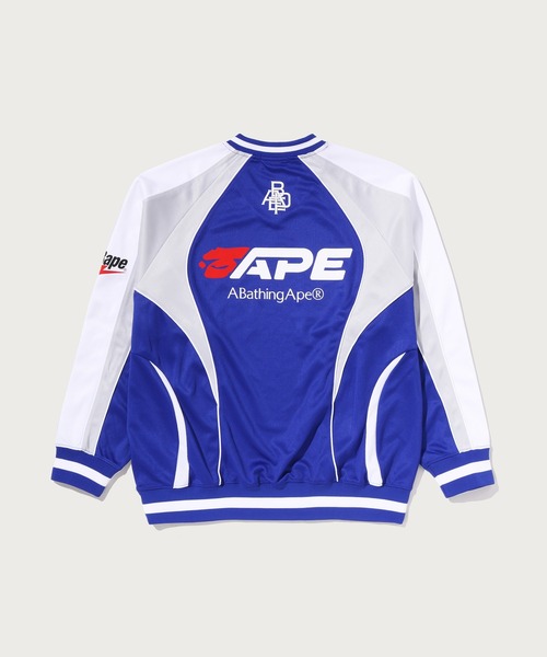 A BATHING APE(アベイシングエイプ)の「BAPE SOCCER LOGO WARM UP RELAXED FIT LS TEE(Tシャツ/カットソー・メンズ・ブルー/ブラック・SMALL/MEDIUM/LARGE/XX-LARGE/X-LARGE)」の4枚目の写真