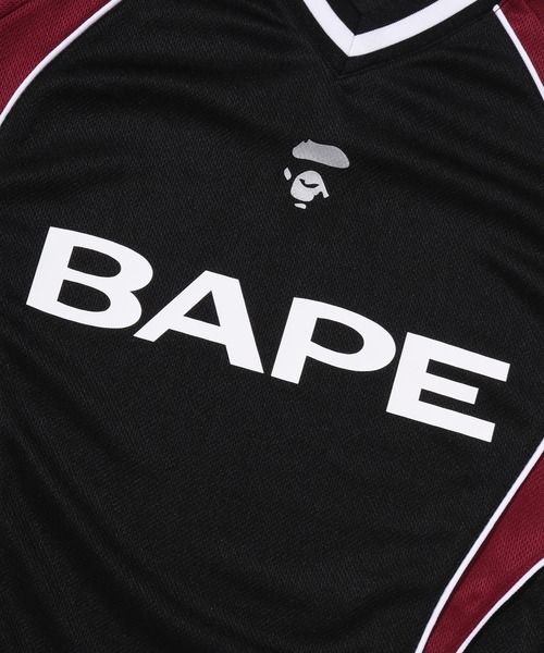 A BATHING APE(アベイシングエイプ)の「BAPE SOCCER LOGO WARM UP RELAXED FIT LS TEE(Tシャツ/カットソー・メンズ・ブルー/ブラック・SMALL/MEDIUM/LARGE/XX-LARGE/X-LARGE)」の5枚目の写真