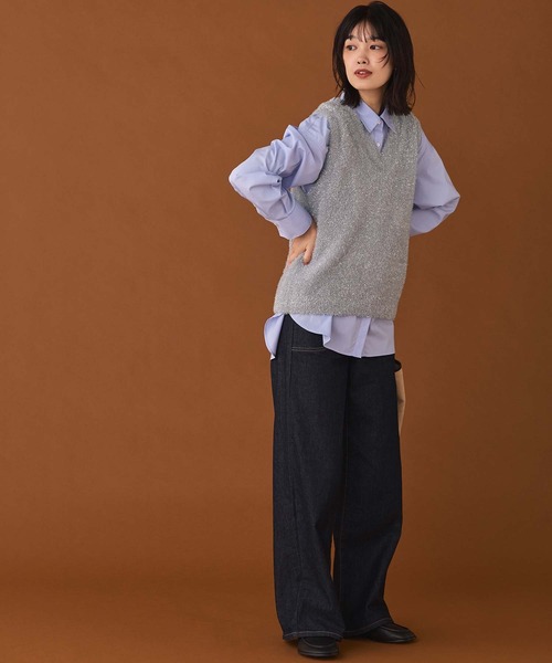 Gready Brilliant(グレディブリリアン)の「ラメシャギーベスト(ニット/セーター・レディース・グレー/ベージュ・38)」の14枚目の写真