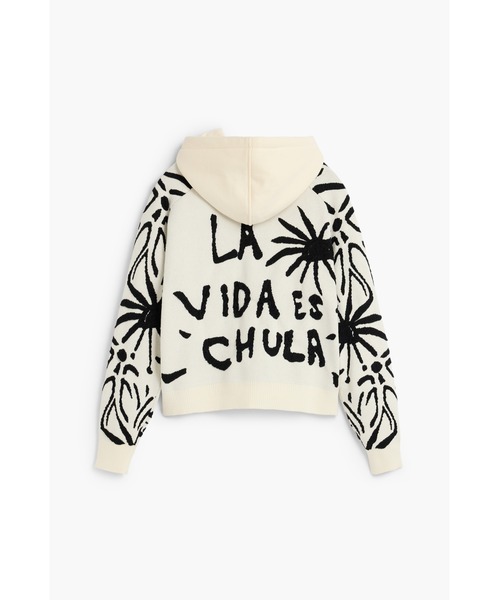 Desigual(デシグアル)の「ニットスリーブMIXスウェットフーディー(スウェット・レディース・ホワイト・S/M/L/XL/XS)」の1枚目の写真