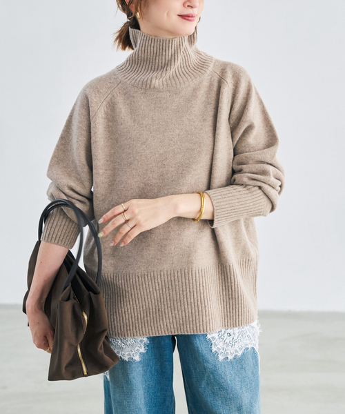 Spick & Span(スピックアンドスパン)の「ウールカシミヤハイネックプルオーバー(ニット/セーター・レディース・グレー/ブラウン/ブルー/ベージュ系その他/ピンク系その他・FREE)」の6枚目の写真