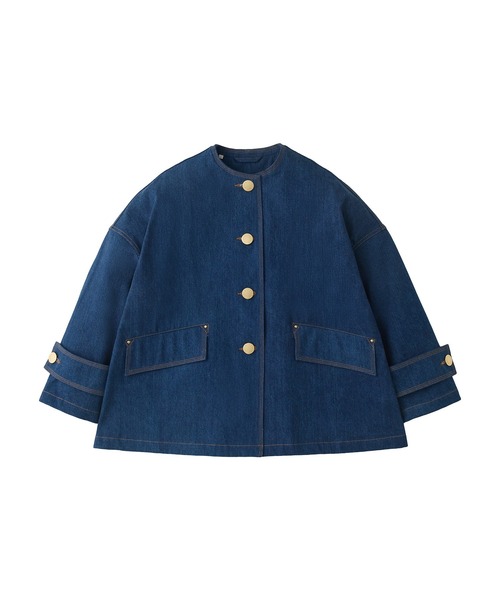 Mackintosh(マッキントッシュ)の「NEW HUMBIE NO-COL DNMJK MB EX(デニムジャケット・レディース・インディゴブルー・6)」の1枚目の写真