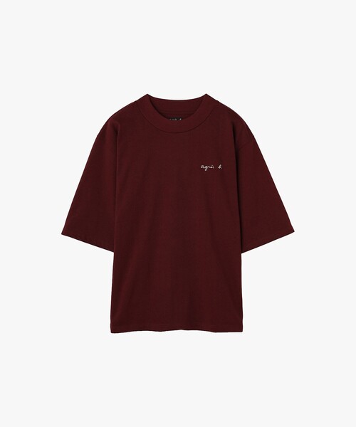 agnes b.(アニエスベー)の「メンズ ロゴ 刺繍 コットン 半袖 Tシャツ "Horace"(Tシャツ/カットソー・メンズ・ボルドー・2)」の1枚目の写真