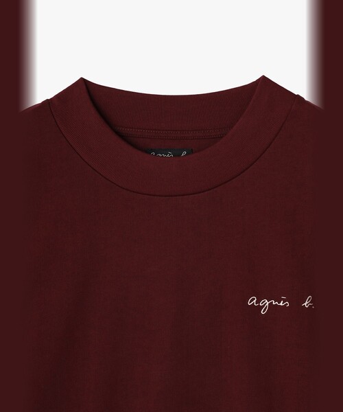 agnes b.(アニエスベー)の「メンズ ロゴ 刺繍 コットン 半袖 Tシャツ "Horace"(Tシャツ/カットソー・メンズ・ボルドー・2)」の3枚目の写真