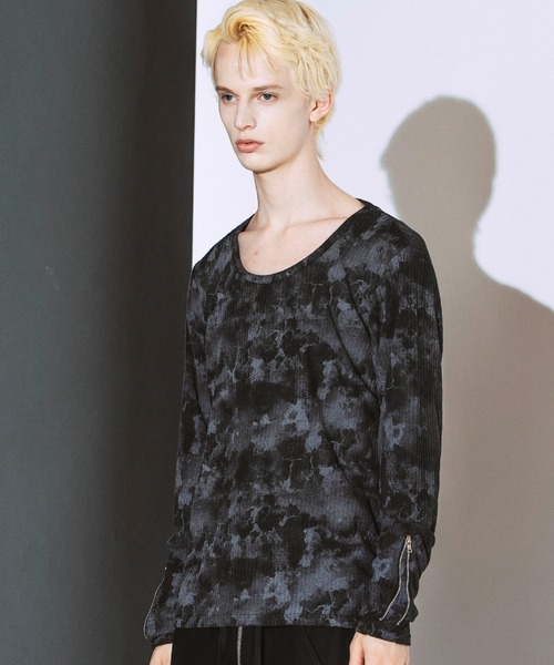 NO ID.（ノーアイディ）の「【NO ID.】Zip Sleeve U-Neck Pullover / ジップ スリーブ ユーネック プルオーバー（Tシャツ/カットソー・メンズ・ブラック/ホワイト・2/1）」の4枚目の写真
